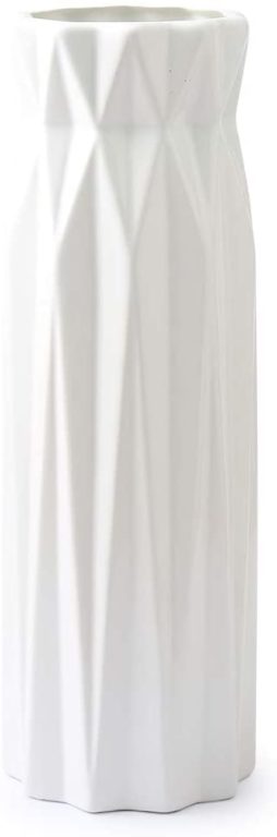 White tall modern vase diamond