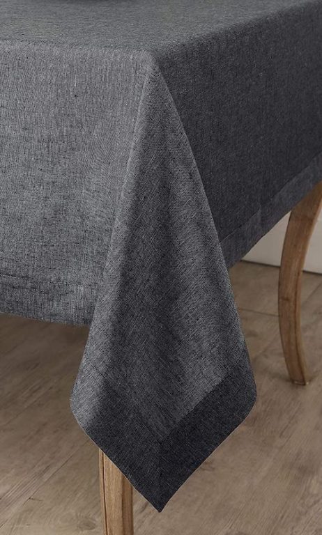 Charcoal linen tablecloth