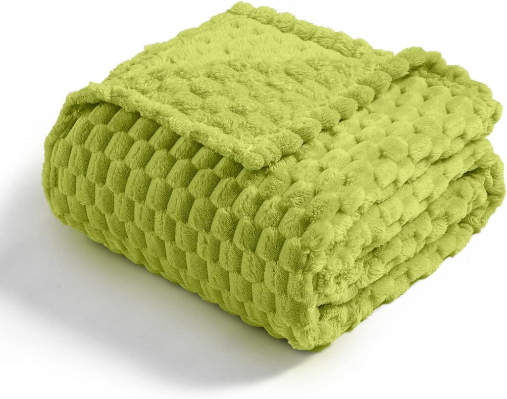 Chartreuse green throw blanket Chartreuse green throw blanket chenille texture