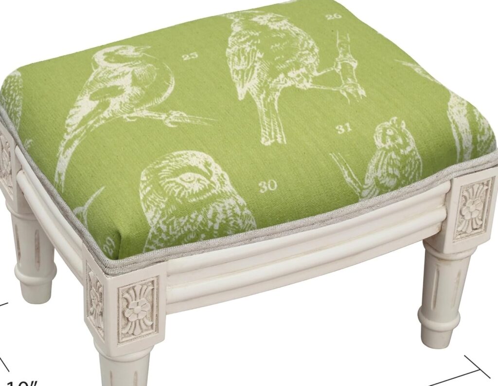 Chartreuse bird footstool