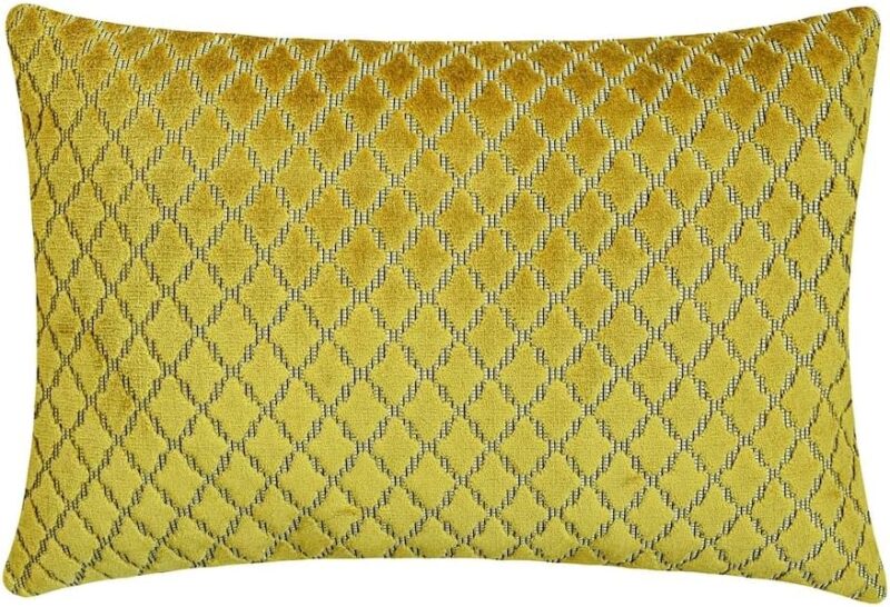 Chartreuse velvet quatrefoil lumbar pillow