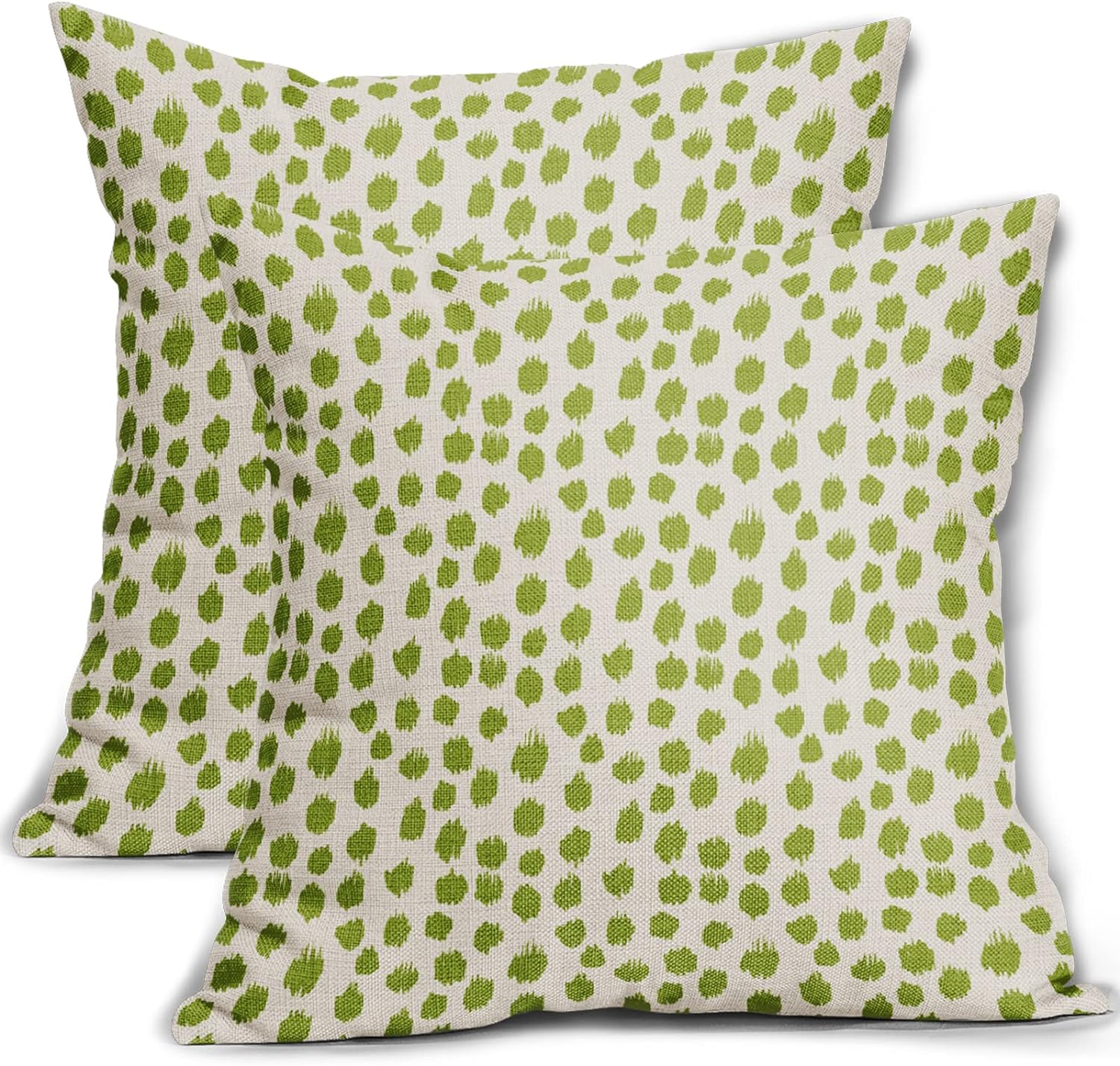 Set of 2 chartreuse dot pattern throw pillows