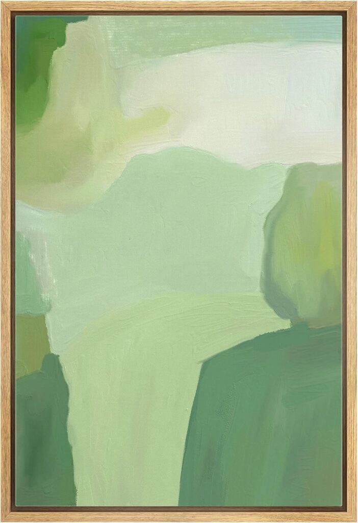 Framed chartreuse canvas art