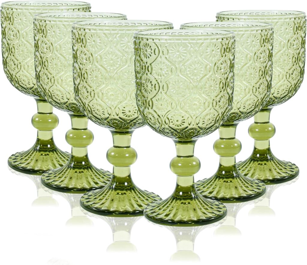 Chartreuse wine goblets