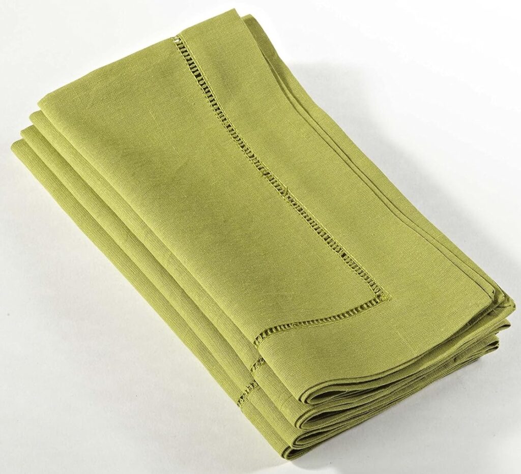 Chartreuse green hemstitch napkins set of 4 Chartreuse green hemstitch napkins set of 4