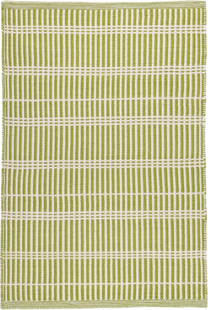 Dash and Albert Marlo area rug chartreuse Chartreuse pattern area rug stripes