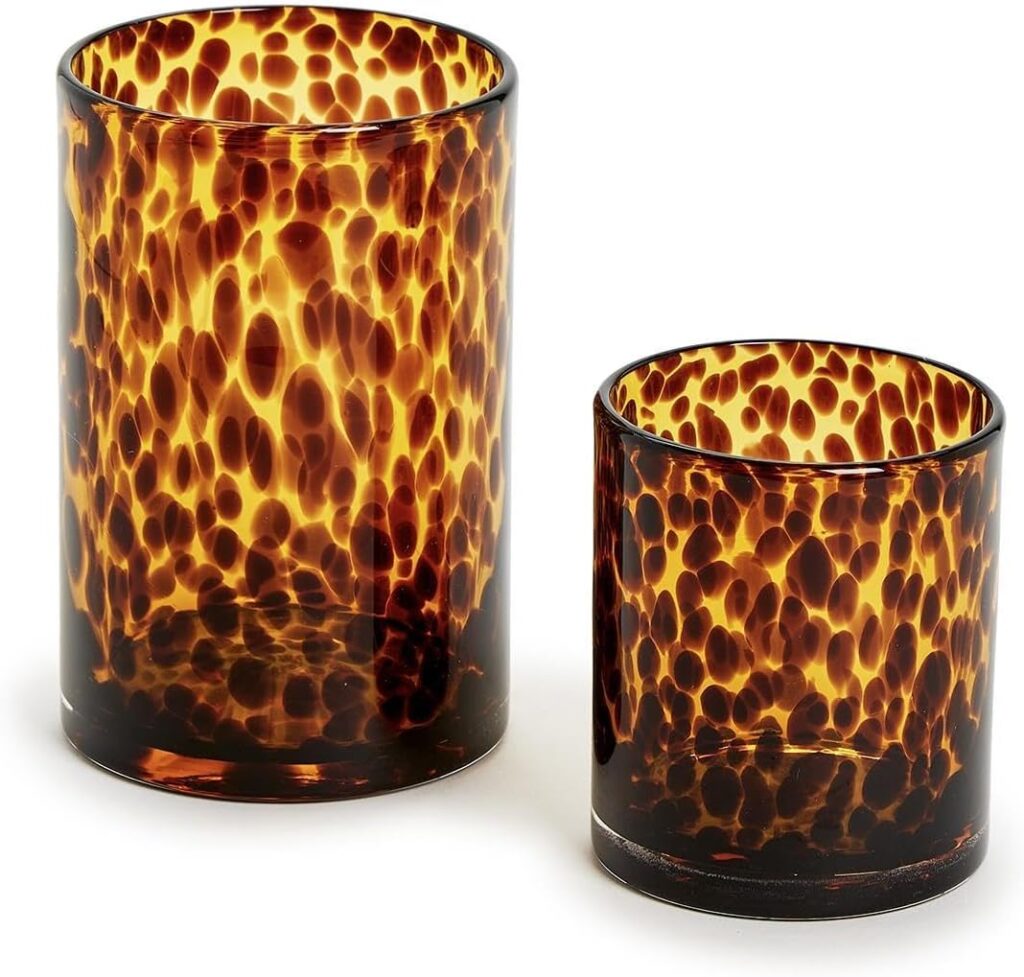 TORTOISE SMALL VASE & VOTIVE CANDLE HOLDER, SET OF 2