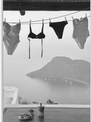 BLACK & WHITE PHOTO, BATHING SUITS & ITALIAN COASTAL VIEWS