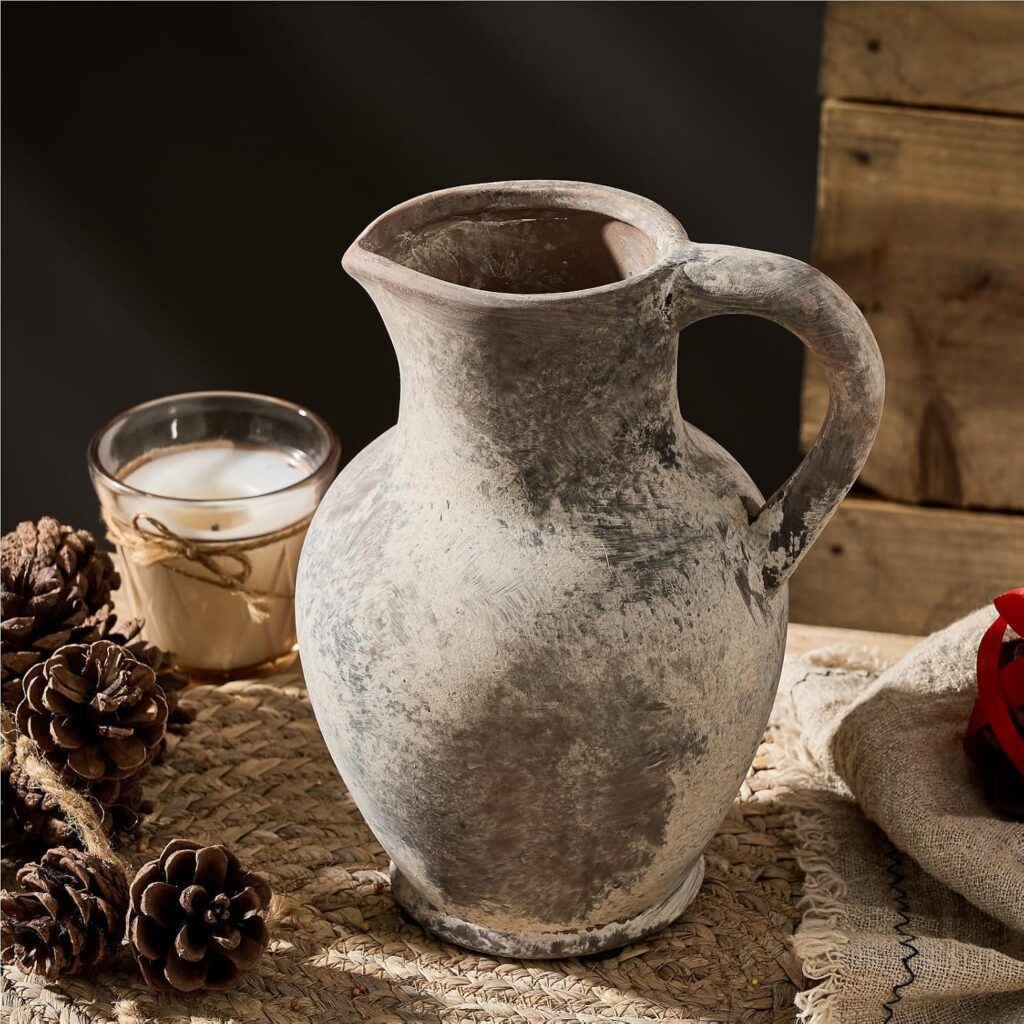 RUSTIC TERRA COTTA FARMHOUSE PITCHER