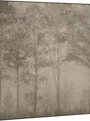 60" x 60" MUTED WOODLAND TREES PAINTING