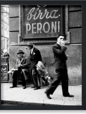 BLACK & WHITE PHOTO PRINT, MEN IN STREET, NAPOLI, ITALY 24 x 32