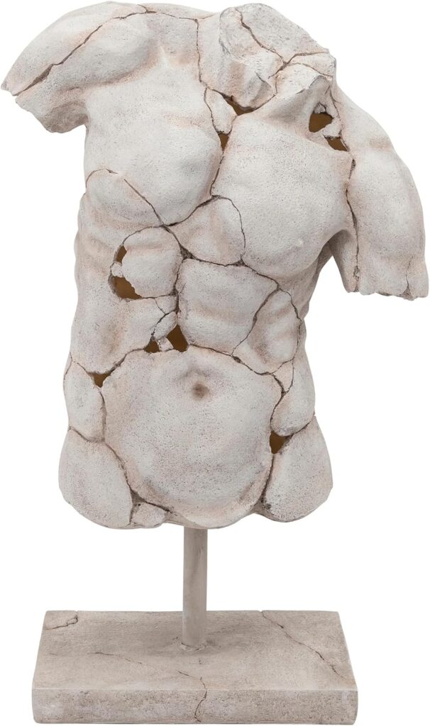 MALE TORSO RESIN SCULPTURE, 25"