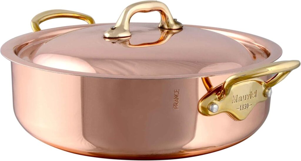 MAUVIEL COPPER 2.9 QT. DUTCH OVEN RONDEAU WITH LID, MADE IN FRANCE