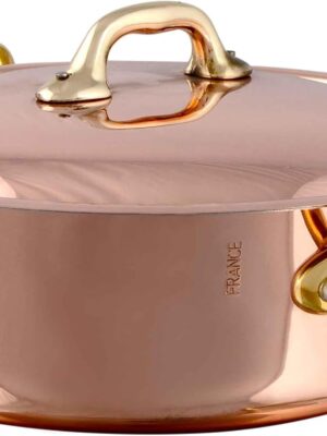 MAUVIEL COPPER 2.9 QT. DUTCH OVEN RONDEAU WITH LID, MADE IN FRANCE