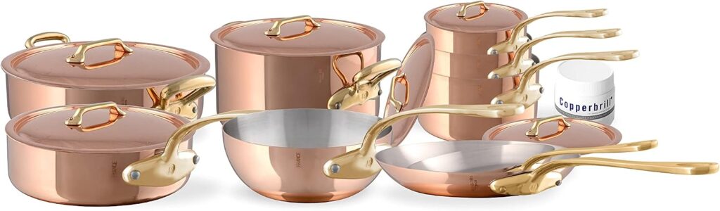 MAUVIEL 16-PIECE COPPER COOKWARE COLLECTION, MADE IN FRANCE
