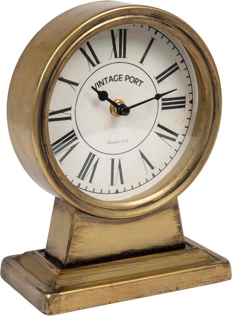 DECORATIVE BRASS TABLETOP CLOCK